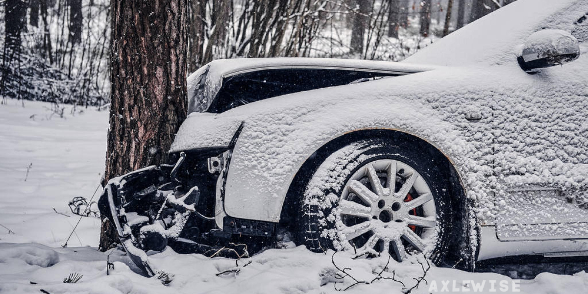 car crashing in snow